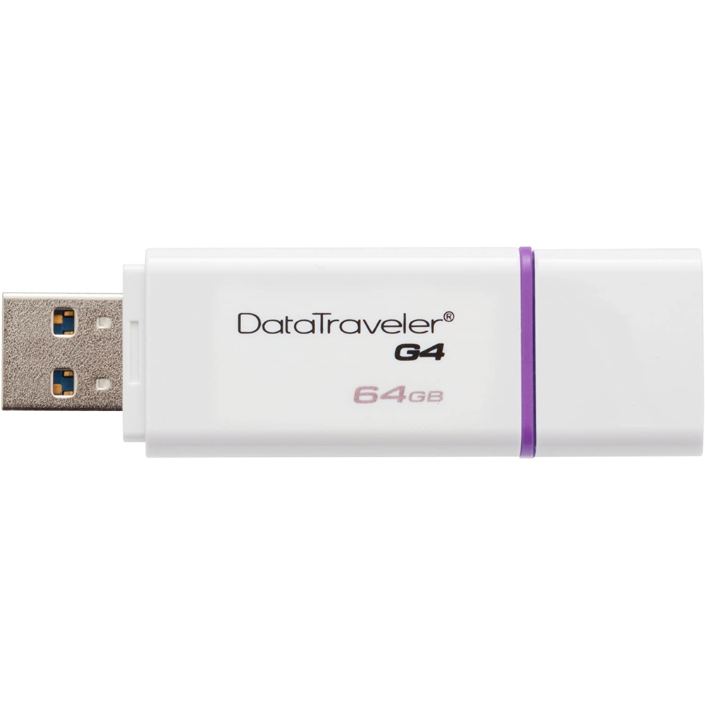 USB ფლეშ მეხსიერება Kingston DTIG4, 64GB, USB 3.0, Dataraveler, White/Purple