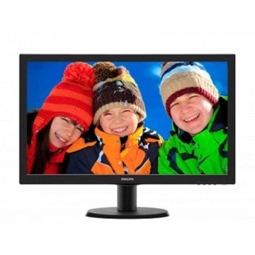 მონიტორი  PHILIPS V-Line 23" Full HD LED Monitor; Resolution: 1920x1080; Viewing Angle: 170°/160°; Smart Contrast 10.000.000:1; Brightness: 250cd/m; 100x100mm VESA wall Mounting; Ports: VGA / HDMI, Hairline Black, Warranty: 2 Years