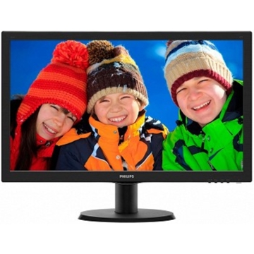 მონიტორი  PHILIPS 243V5LHSB, 16:9, LED Backlight, Black, 1920x1080, DVI, HDMI, DC 10 000 000:1, 1ms GG, 250 cd/m2, 170/160, VESA 100, Power INT, EnergyStar 6.0, TCO certified