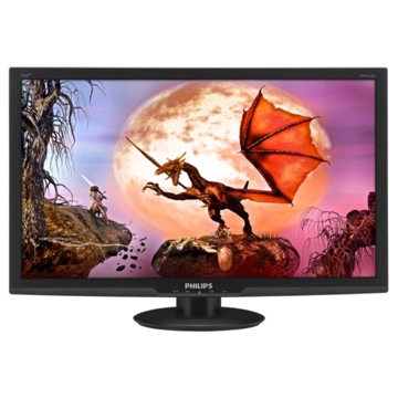 მონიტორი  PHILIPS E-Line, 27" Full HD LED monitor; Aspect Ratio 16:9, Brightness 300cd/m, Smart Contrast 20.000.000:1, Response Time 1ms, Resolution 1920/1080, Viewing Angle 178/170, Signal Input VGA/DVI/HDMI,Audio In, Matte Black, Warranty 2 Years