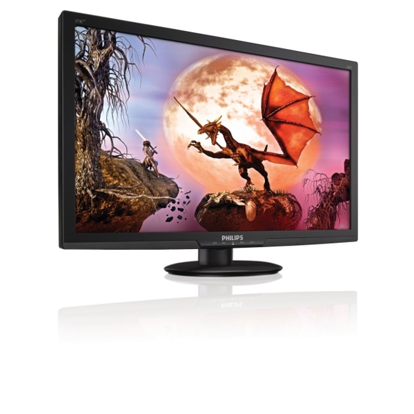 მონიტორი  PHILIPS E-Line, 27" Full HD LED monitor; Aspect Ratio 16:9, Brightness 300cd/m, Smart Contrast 20.000.000:1, Response Time 1ms, Resolution 1920/1080, Viewing Angle 178/170, Signal Input VGA/DVI/HDMI,Audio In, Matte Black, Warranty 2 Years