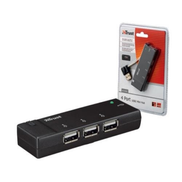 USB ჰაბი  TRUST 4 Port USB 2.0 Mini Hub