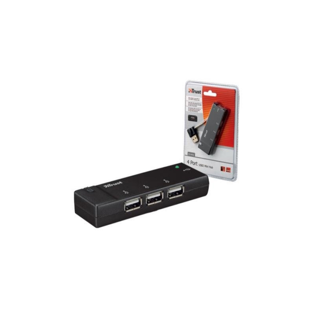 USB ჰაბი  TRUST 4 Port USB 2.0 Mini Hub
