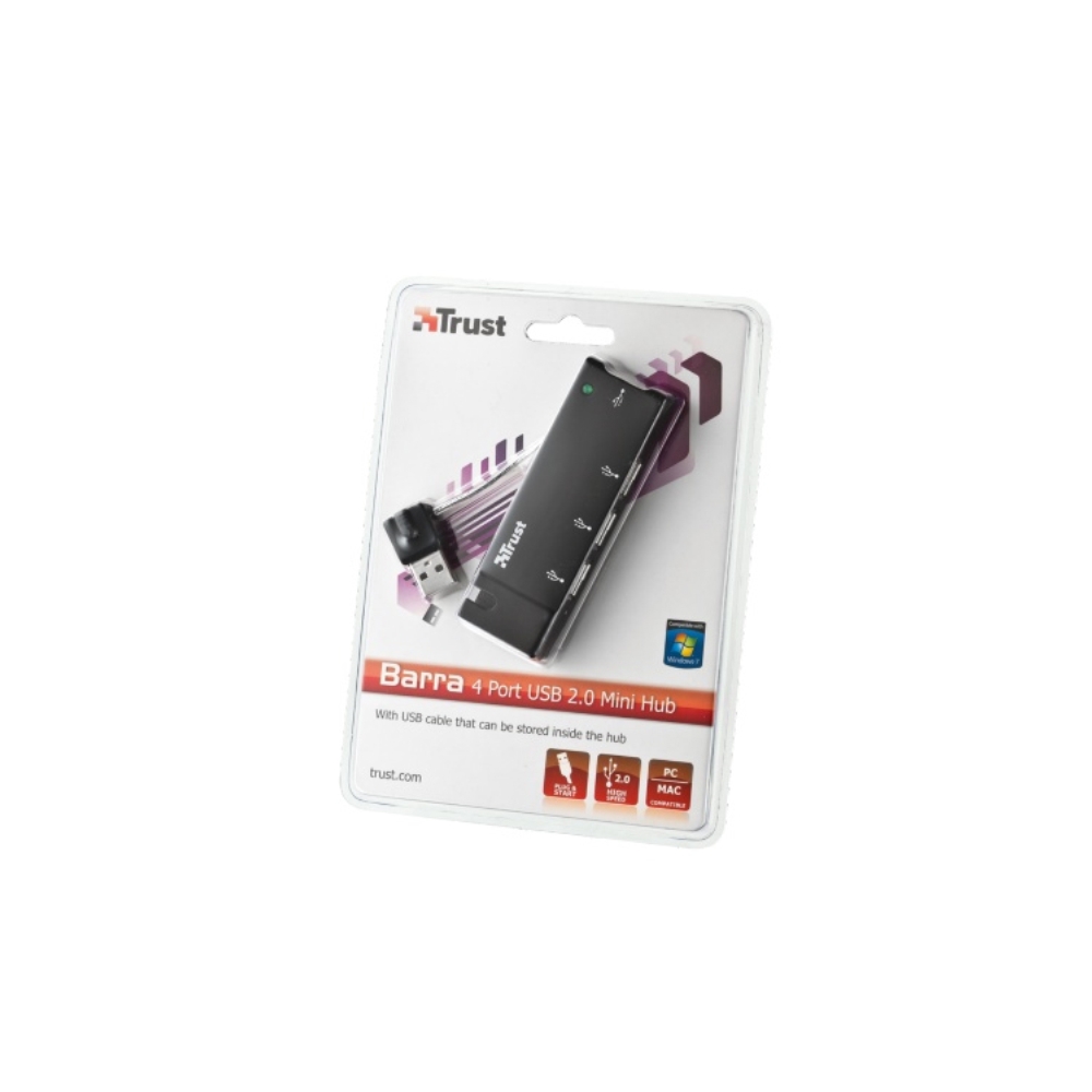 USB ჰაბი  TRUST 4 Port USB 2.0 Mini Hub