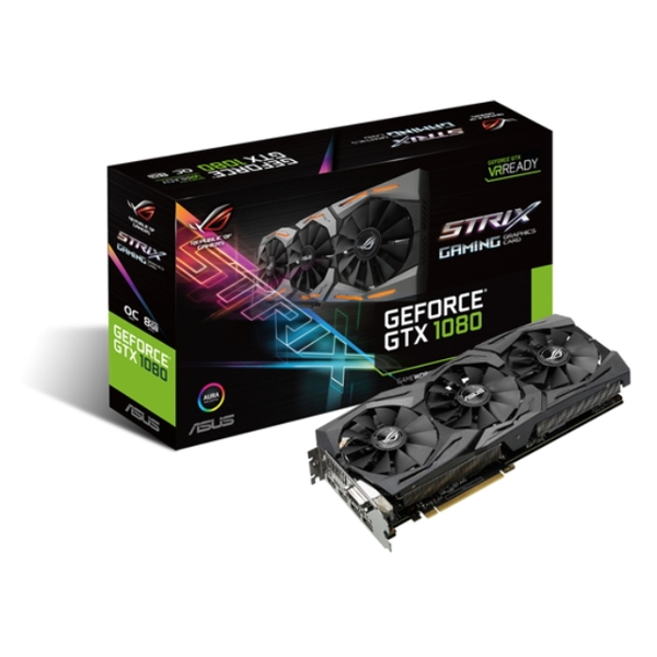 ვიდეო დაფა PCI EXPRESS 12GB ASUS  STRIX-GTX 1080 GAMING ,8GB, GDDR5X, DVI, HDMIX2, VGA, DISPLAY PORT X3, 8192MB