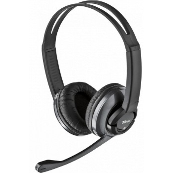 ყურსასმენი  TRUST Headset HS-2800 (ZAIA) - High quality stereo headset with big soft ear pads and adjustable microphone, Inline remote control with volume control and microphone on/off switch