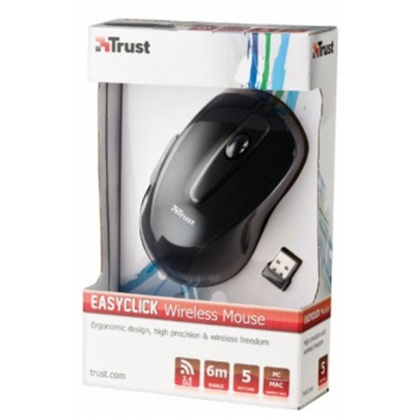 მაუსი  TRUST EasyClick Mouse: 5 Button USB optical mouse with high 1000 dpi optical technology - Black