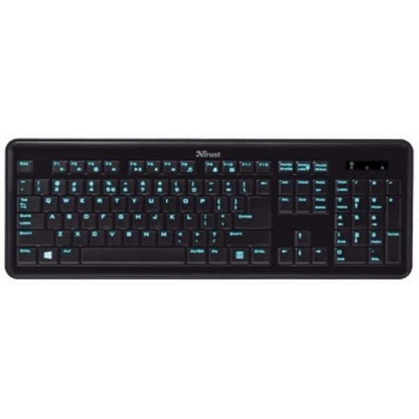 კლავიატურა  TRUST eLight LED Illuminated Keyboard RU - bright LED 3 colours illuminated keys, 0 keys with multimedia functions