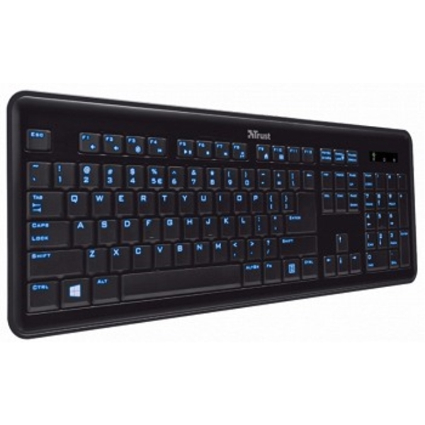 კლავიატურა  TRUST eLight LED Illuminated Keyboard RU - bright LED 3 colours illuminated keys, 0 keys with multimedia functions