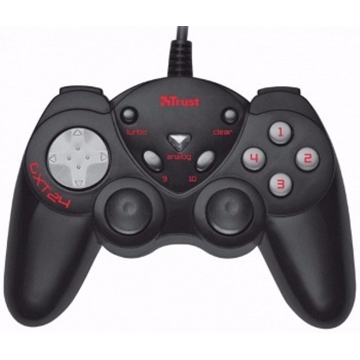 გეიმპედი  TRUST GXT 24 Compact Gamepad,Compact PC gamepad with 2 analogue joysticks, 8-way D-pad, 4 shoulder buttons and a total of 12 programmable action buttons