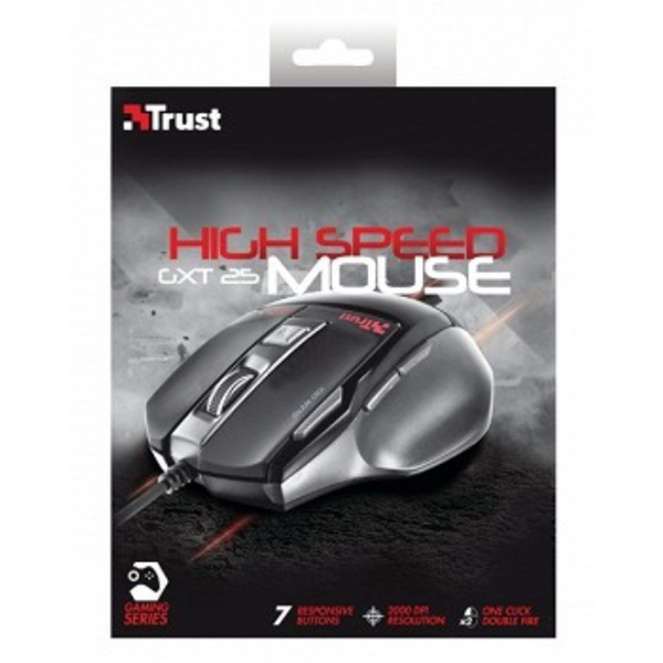 მაუსი  TRUST Accurate 2000 dpi gamer mouse with 7 buttons and convenient one-click double fire button