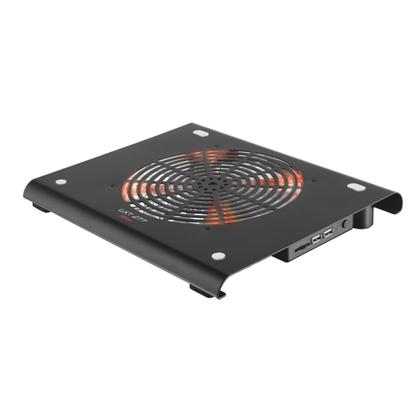 ნოუთბუქის გამაგრილებელი  TRUST GXT277 NB GAMING COOL STAND, Silent, USB powered cooling fan,USB loop through port,Extra-large red illuminated fan,Adjustable fan speed control,For notebooks up to 17.3"