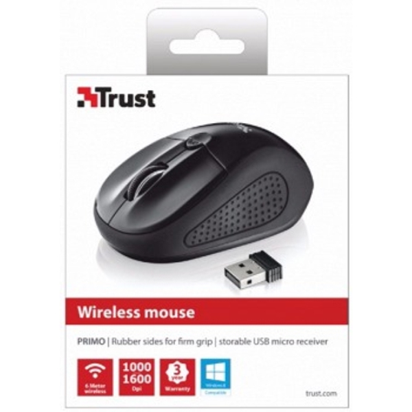 მაუსი TRUST PRIMO WIRELESS MOUSE - BLACK