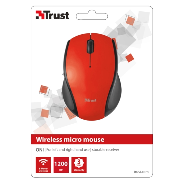 მაუსი  Trust ONI WIRELESS MICRO MOUSE - RED