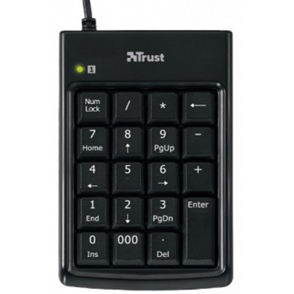 კლავიატურა TRUST NUMERIC KEYPAD & USB HUB (14522)