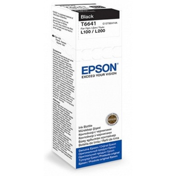 კარტრიჯი EPSON ORIGINAL (C13T66414A) I/C (b) L100  Black ink bottle 70 ml