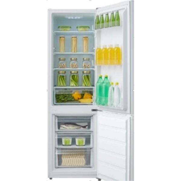 Midea Refrigerator HD-346RN(S) ,Inox , A++ , 260L(R189, F:71),W:D:H-545x580x1800mm,Bottom Freezer  Midea HD-346RN(S) Free standing, Combi, Height 180 cm, A+, Fridge net capacity 190 L, Freezer net capacity 70 L, 41 dB, Inox