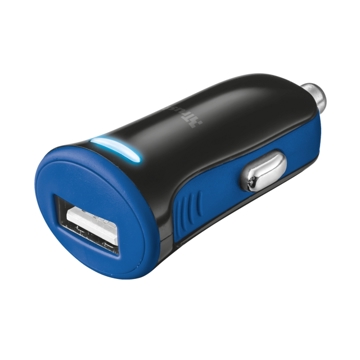 USB  დამტენი  TRUST CAR CHARGER 5W-BLU