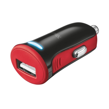 USB  დამტენი  TRUST CAR CHARGER 5W-RED