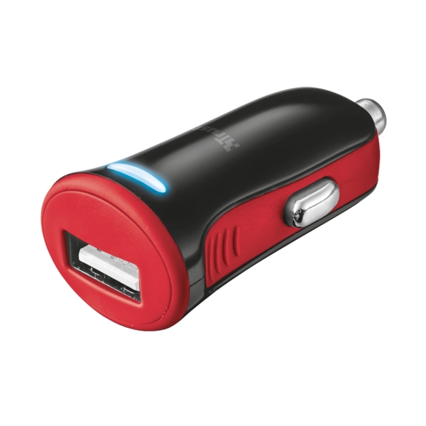 USB  დამტენი  TRUST CAR CHARGER 5W-RED