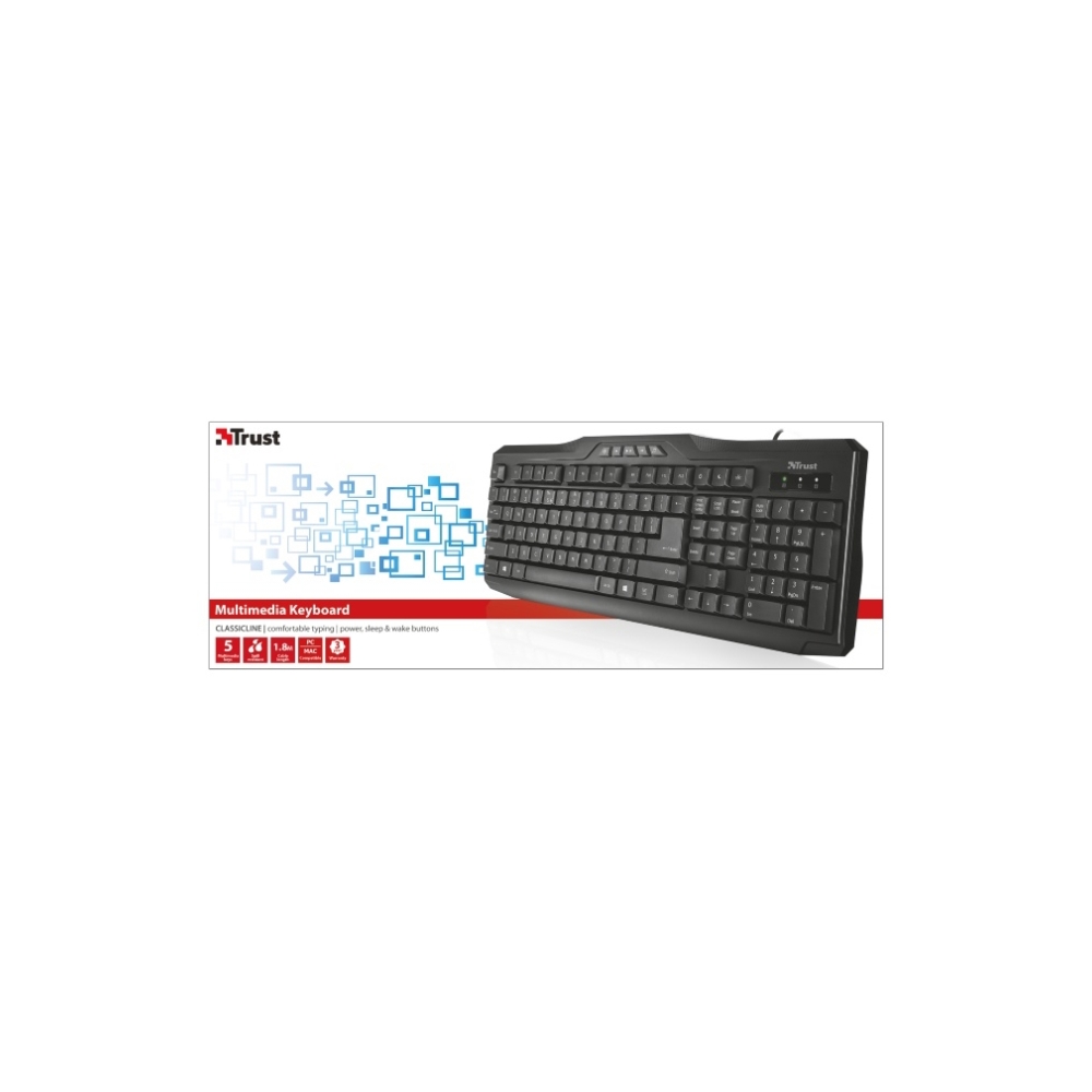 კლავიატურა  TRUST CLASSICLINE MULTIMEDIA KEYBOARD RU
