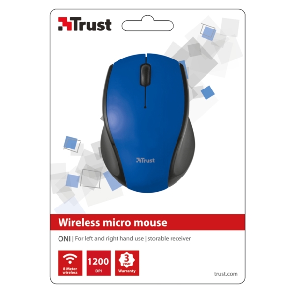 მაუსი  TRUST ONI WLESS MICRO MOUSE BLUE