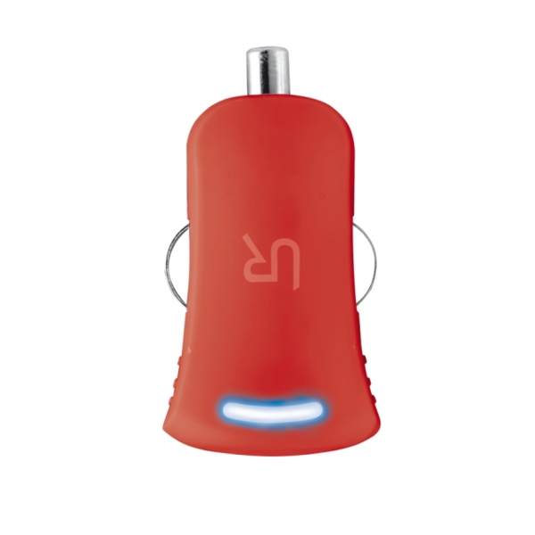 USB დამტენი  TRUST Dual Smartphone Car Charger - red