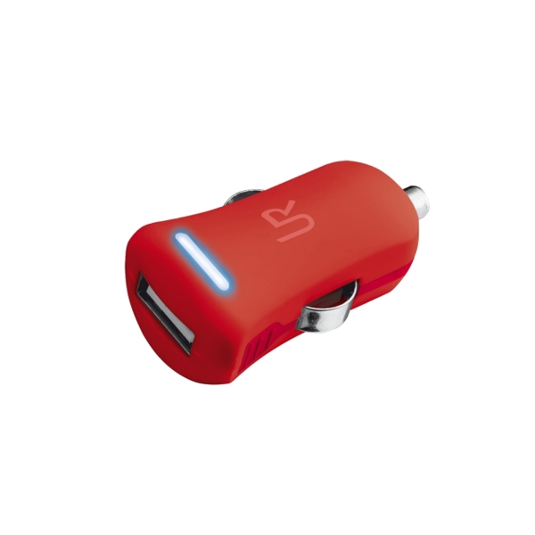 USB დამტენი  TRUST Dual Smartphone Car Charger - red