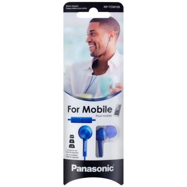 ყურსასმენი  PANASONIC RP-TCM105EA BLUE WITH MIC