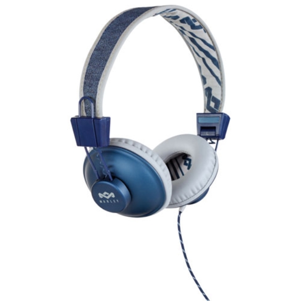 ყურსასმენი  HOUSE OF MARLEY EM-JH011-DN  POSITIVE VIBRATION HEADPHONES WITH REMOTE AND MICROPHONE  DENIM