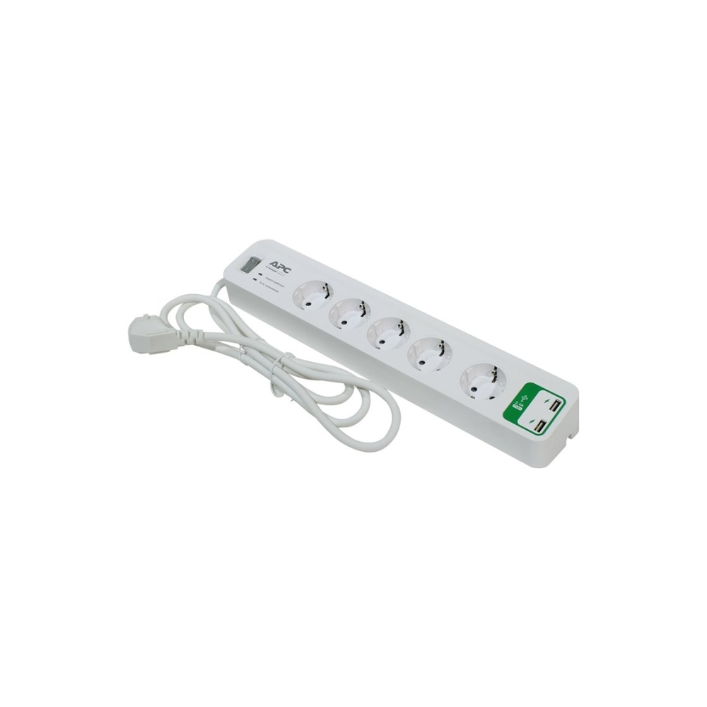დენის გამანაწილებელი SURGE PROTECTION APC PM5U-RS SURGE ARREST 5 OUTLETS WITH 5V, 2.4A 2 PORT USB CHARGER 230V