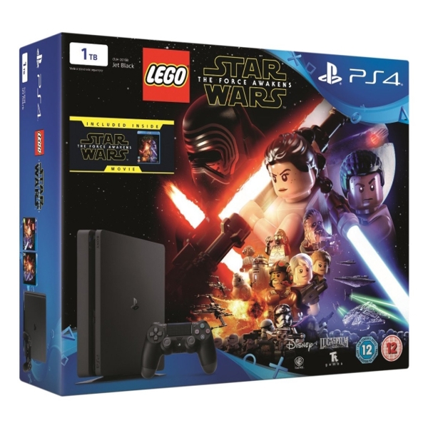 PLAYSTATION 4 CONSOLE 1TB+LEGO STAR WARS :THE  FORCE AWAKENS & BLUERAY OF FILM BUNDLE (BLACK)\PS4