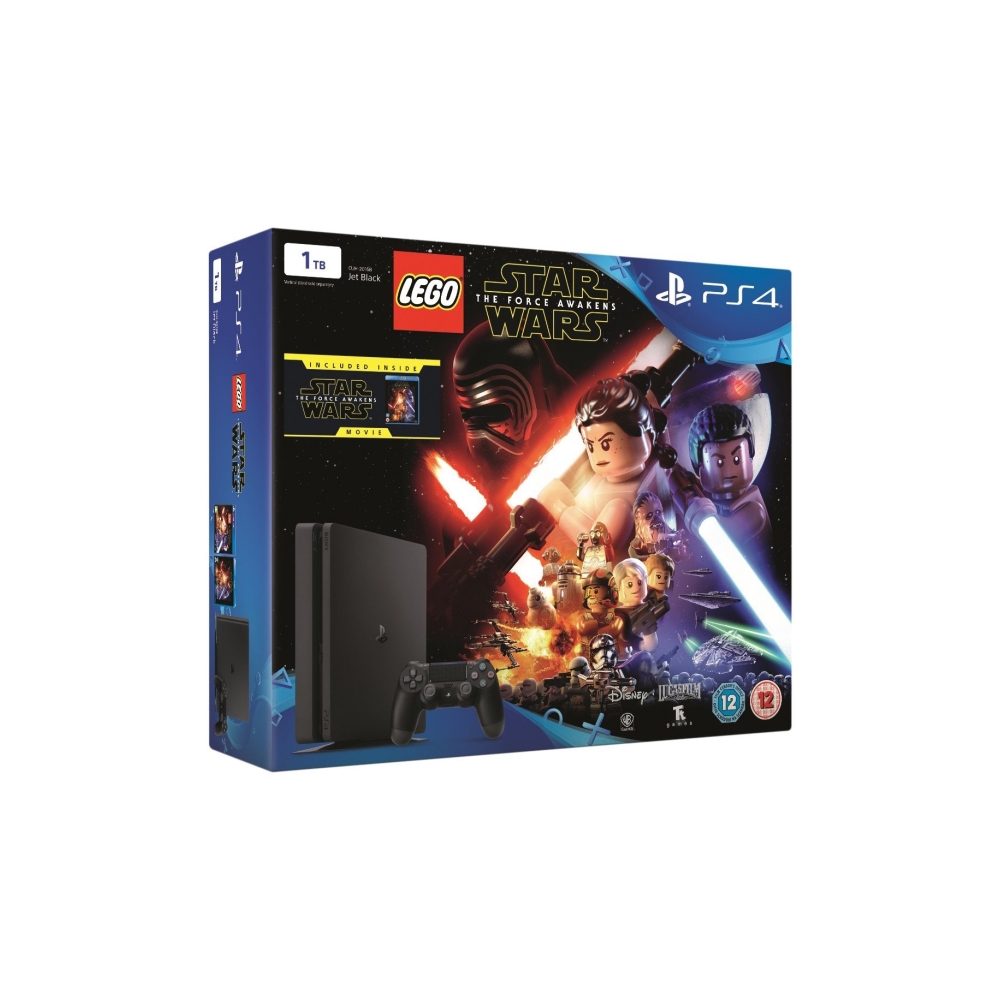 PLAYSTATION 4 CONSOLE 1TB+LEGO STAR WARS :THE  FORCE AWAKENS & BLUERAY OF FILM BUNDLE (BLACK)\PS4