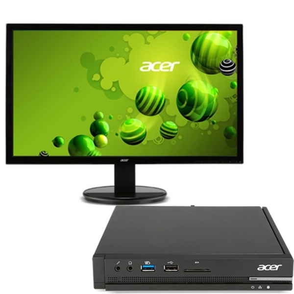 კომპიუტერი Acer Veriton N2510G Intel Celeron J3060 4GB 500GB CardReader WiFi + BT USB keyboard mouse + Monitor Acer EcoDisplay 21.5"  K222HQL 