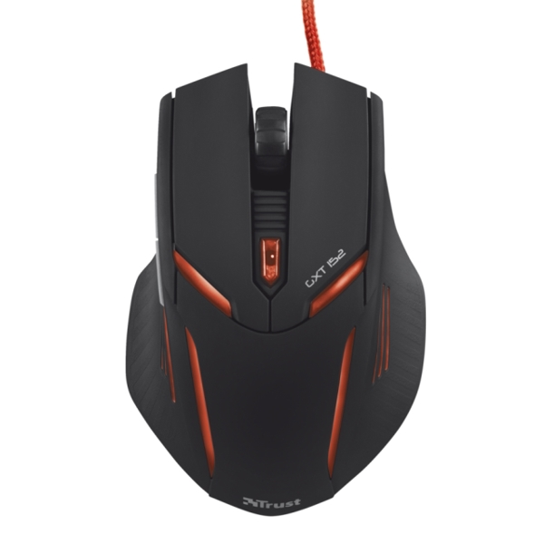 მაუსი  TRUST GXT 152 Illuminated Gaming Mouse - Illuminated top and sides, with 3 selectable colours, Speed select button (600-2400 dpi), Durable nylon cable, Fully rubberized