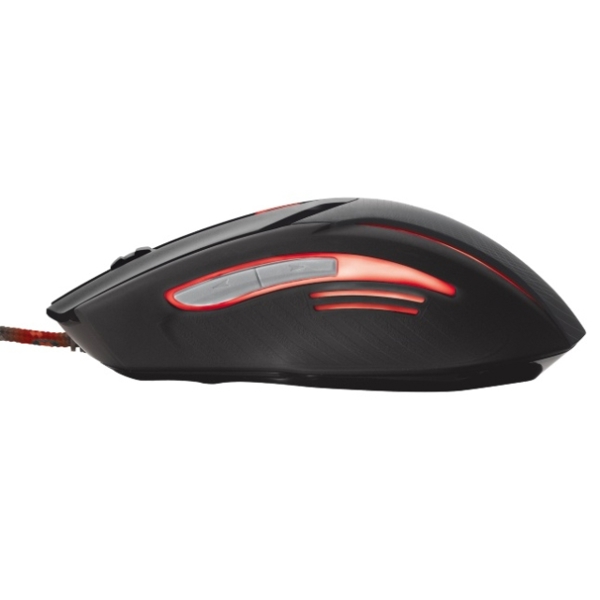 მაუსი  TRUST GXT 152 Illuminated Gaming Mouse - Illuminated top and sides, with 3 selectable colours, Speed select button (600-2400 dpi), Durable nylon cable, Fully rubberized