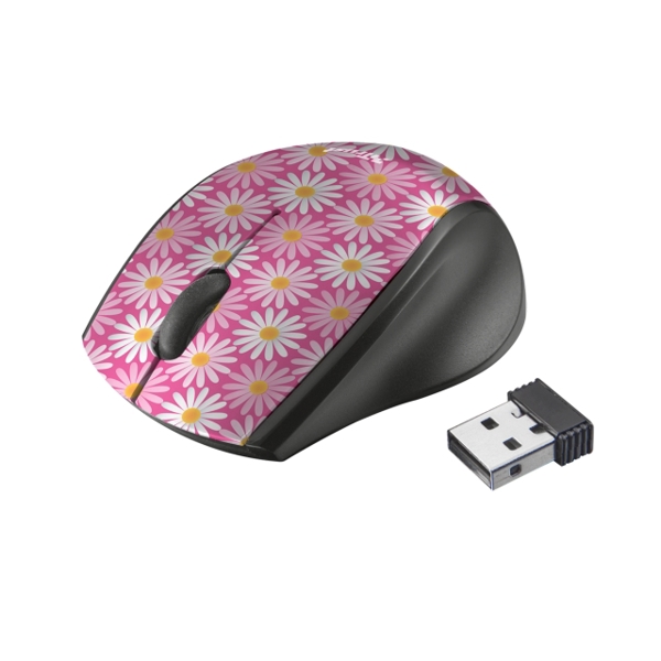 მაუსი TRUST ONI WIRELESS MICRO MOUSE - PINK FLOWER