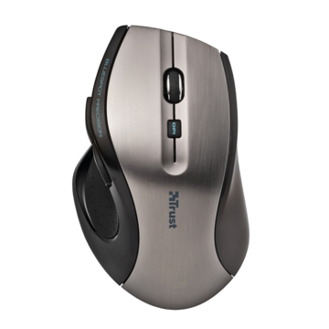 მაუსი  TRUST MaxTrack Wireless Mouse: Full size, 6 button wireless mouse with 1000 dpi high precision BlueSpot technology, 2.4 GHz 6 meter range, Ultra small USB receiver, switching sensitivity to 500 and 1000 dpi