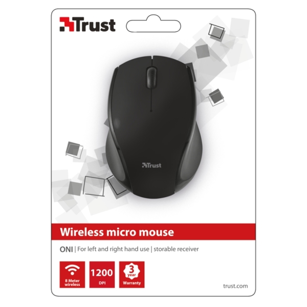 მაუსი  TRUST ONI WIRELESS MICRO MOUSE - BLACK