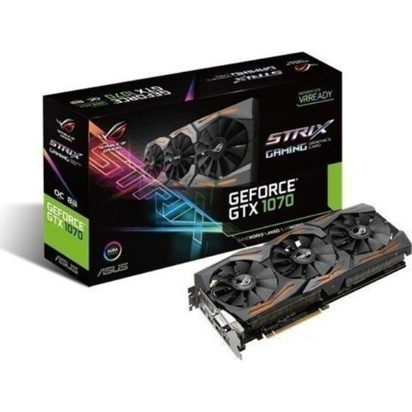 ვიდეო დაფა   PCI EXPRESS 8GB ASUS  STRIX-GTX 1070 GAMING ,8GB, GDDR5X, DVI, HDMIX2,  DISPLAY PORT X2,