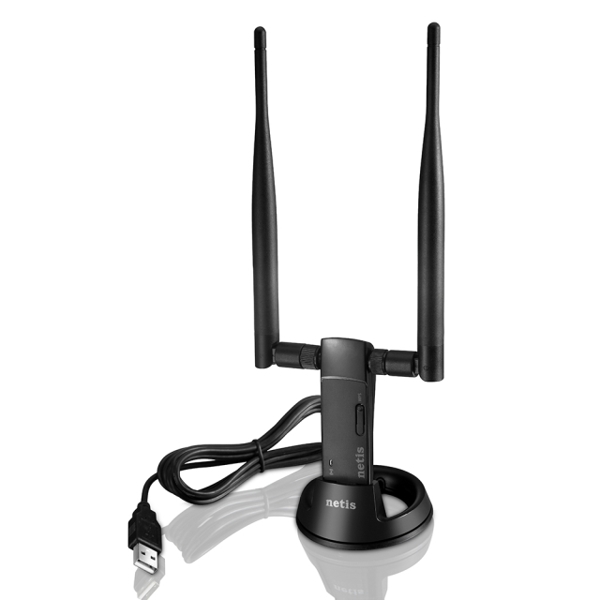 USB  ადაპტერი  Netis  300Mbps Wireless N USB Adapter, 2*5dBi detachable antennas