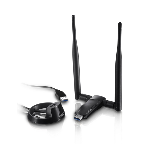 USB  ადაპტერი  Netis  300Mbps Wireless N USB Adapter, 2*5dBi detachable antennas