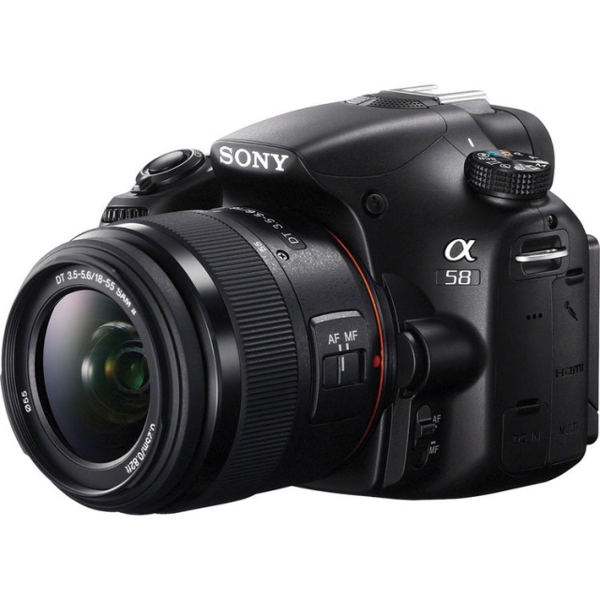 ფოტოაპარატი   Sony Alpha a58 DSLR Camera with 18-55mm Lens SLTA58K.CEC