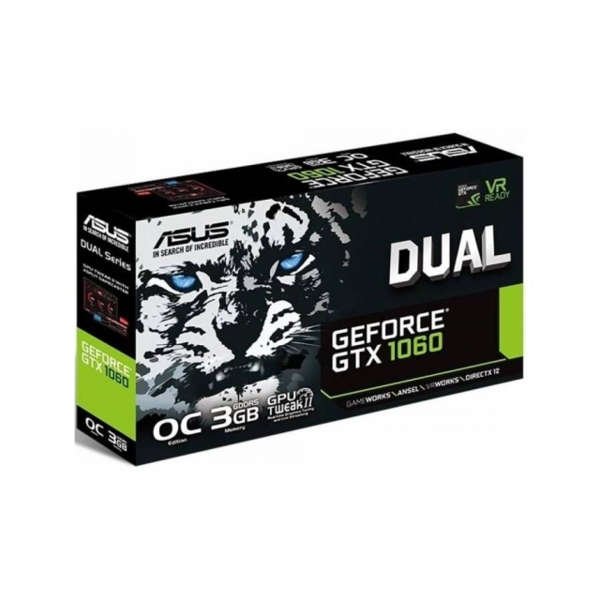   PCI EXPRESS 3GB ASUS  DUAL-GTX1060-03G , PCI 3.0,GDDR5 3GB,CUDA CORE 1152,192-BIT