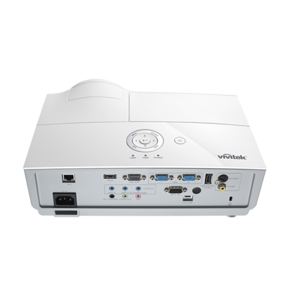 მოკლე ფოკუსიანი პროექტორი Vivitek DW882ST Short-Throw Projector DLP Projector WXGA 1280 x 800 3600 ANSI Lumens 15,000:1 contrast 2 X HDMI