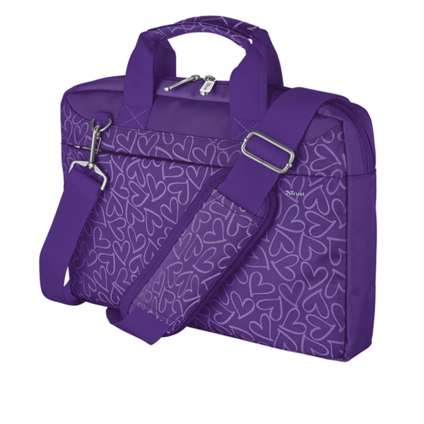 ნოუთბუსი ჩანთა Trust Bari Carry Bag for 13.3" laptops - purple hearts 