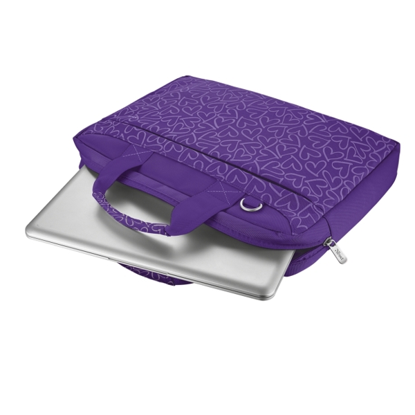 ნოუთბუსი ჩანთა Trust Bari Carry Bag for 13.3" laptops - purple hearts 