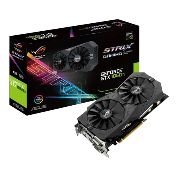 ვიდეო დაფა   PCI EXPRESS 4GB ASUS STRIX-GTX1050TI GAMING, , 4GB, 3DVI, HDMI, DISPLAY PORT MINI, GDDR5 ,