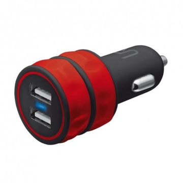 მანქანის დამტენი   TRUST Dual Smartphone Car Charger - red / 20157