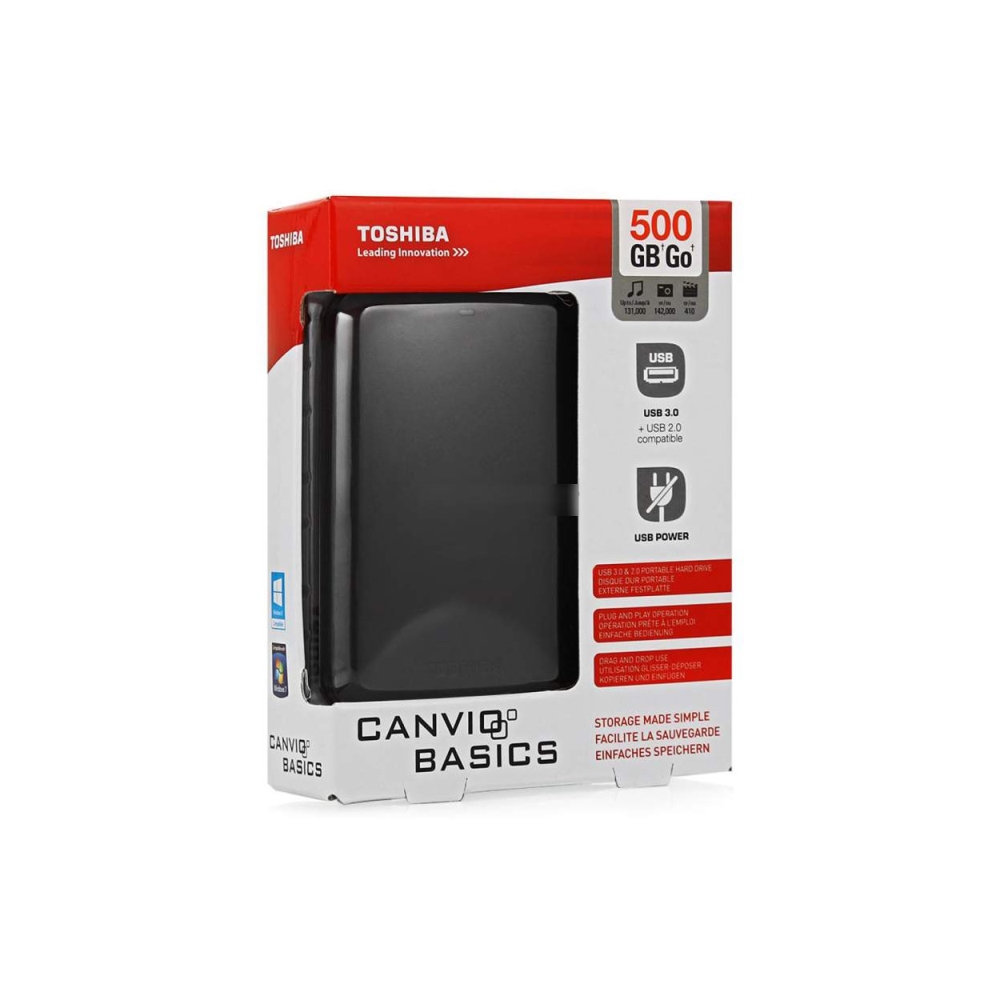გარე მყარი დისკი  Toshiba CANVIO BASICS 2.5 500GB black 